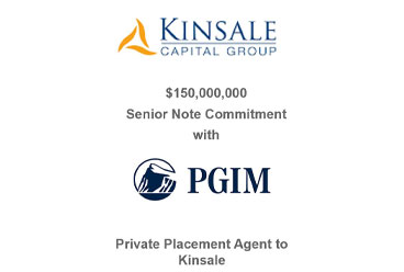 Kinsale Capital Group, Inc. (“Kinsale”) $150 Million Senior Note Facility