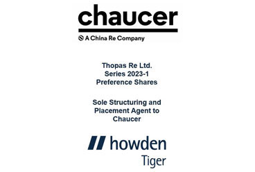 Exclusive Structuring and Placement Agent to Chaucer sponsored Thopas Re Ltd. Series 2023-1 Preference Shares